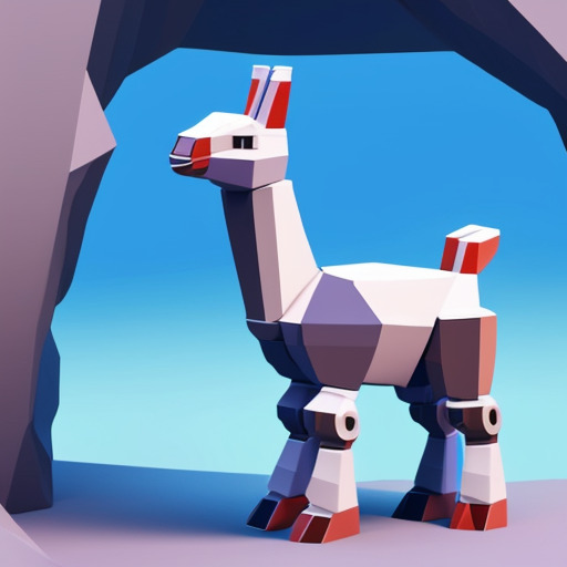 A low poly AI art of a llama