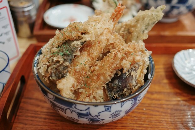 A bowl of fried shrimps