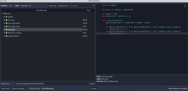 Godot RE Tools decrypting some simple animation code