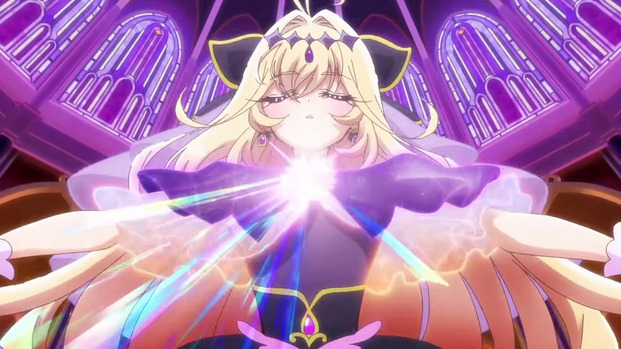 Moria Luluka transforming into Cure Shadow Arcana in the anime Star Detective Precure