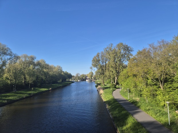 A park with a river in Amsterdam